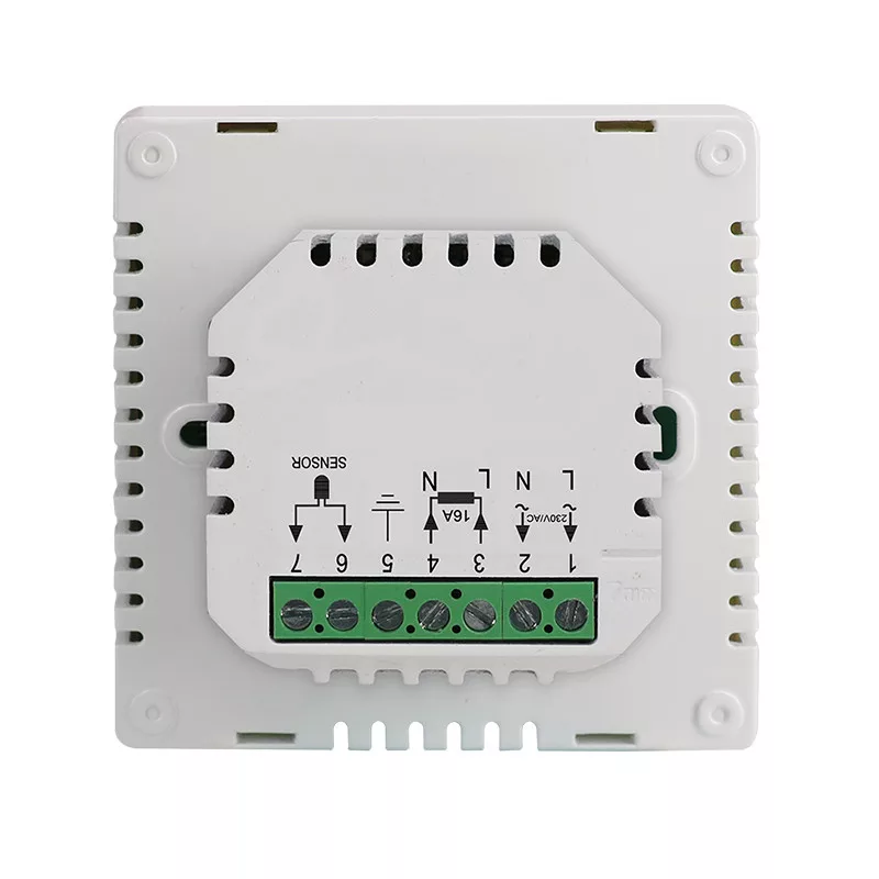 M6 PRO HT-08 termosztát hátlapja és csatlakozói