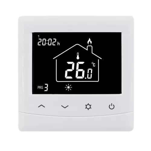 M6 PRO HT-08 fehér digitális termosztát elölnézetből